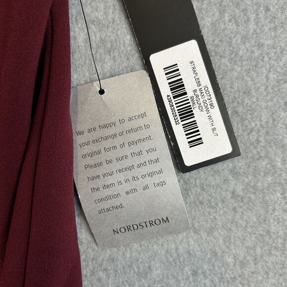 Lulus Dress Womens S Maxi Gown Burgundy Off-The-Shoulder Wedding Romantic - Picture 8 of 14